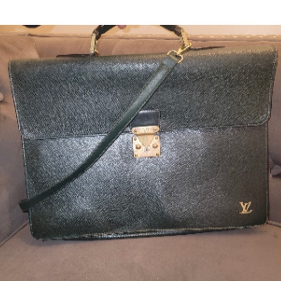 Louis Vuitton Robusto Serviette Consellier Laptop Briefcase Taiga Moskova GREEN - Picture 1 of 10